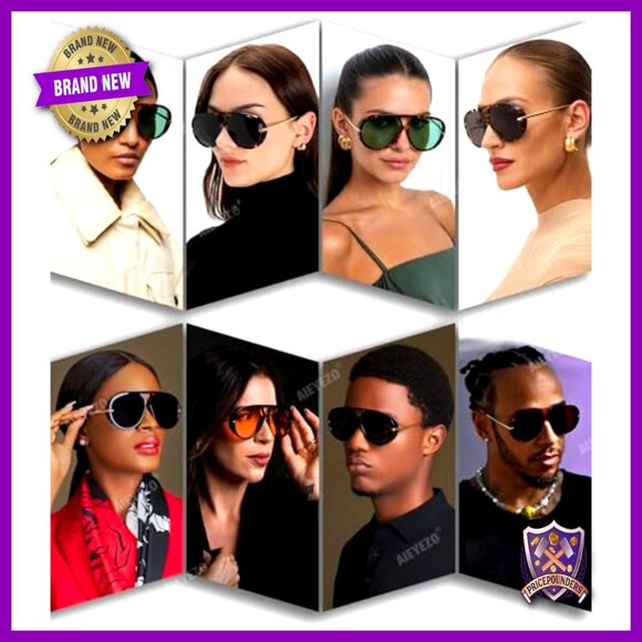 Oversized Aviator Sunglasses Retro Big Frame UV400 Protection Fashion main image 5